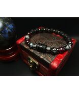 Virgo Gemstone Bracelet: Red Garnet, Snowflake Obsidian, Black Pearl - $30.31