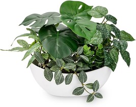 The 11&quot; By 8&quot; Artificial Potted Plant Assorted Faux Plants In Pot Silk P... - £32.20 GBP