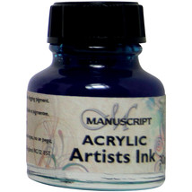 Manuscript Acrylic Artists Ink 30ml-Blue - £8.51 GBP