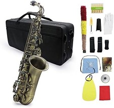 Btuty Bronze Alto Saxophone Bend Eb E-Flat Alto Saxophone Sax High Grade Antique - £234.95 GBP