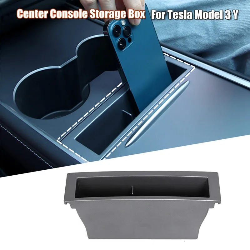 For Tesla Model Y 3 2023 Center Console Armrest Storage Box Card Key Phone - £18.46 GBP