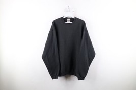 Vintage 90s Streetwear Mens XL Faded Blank Heavyweight Sweatshirt Black USA - £46.57 GBP