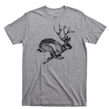 Jackalope T Shirt, Cryptid Hunter Mythical Spirit Animal Men's Cotton Tee Shirt - $13.99