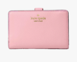 New Kate Spade Leila Medium Compact Bifold Wallet Leather Bright Carnation - £55.58 GBP