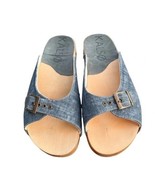 Kalso Earth Shoe SERENITY Negative Heel Wooden Blue Denim Slip On Sandal... - £69.62 GBP