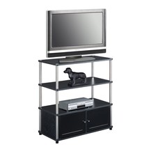 Pemberly Row Transitional Wood TV Stand for TVs up to 35&quot; TV in Black - £152.54 GBP