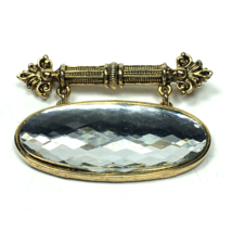 Vintage Brooch Pin Signed  Richard Serbin Majestic Mirror Dangle - $26.00