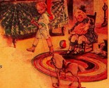 Children Toys Christmas Morning Seasons Best Wishes Vtg 1922 Postcard - £5.56 GBP