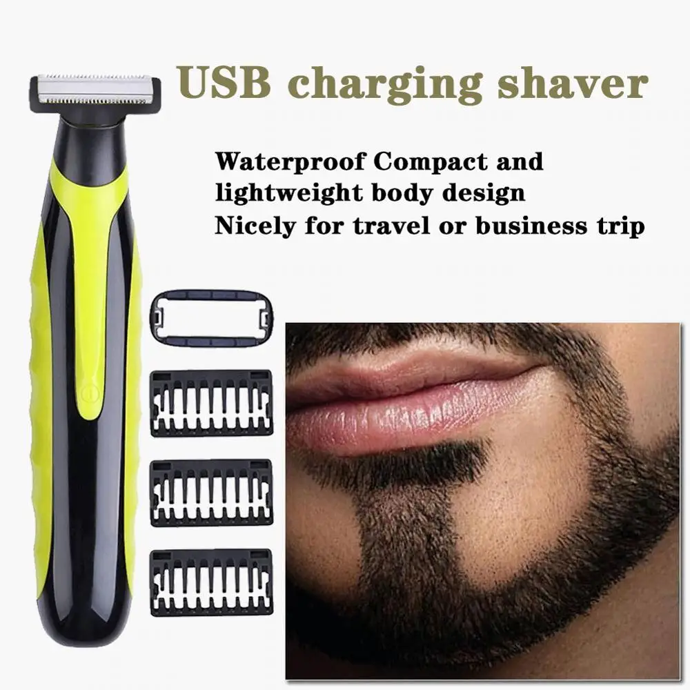 Rechargeable safety razor washable beard trimmer for men small t knife trimmer portable thumb200