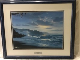 Roy Gonzalez Tabora Vintage Soft Glow Of Evening Beach Waves Framed Display - £1,187.08 GBP