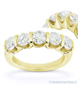 Forever Brilliant Round Cut Moissanite 14k Yellow Gold 5-Stone Ring Wedd... - $20,792.36 MXN+
