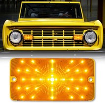 1x Amber Front LED Park Turn Signal Light Lamp Lens EACH for 1969-77 Ford Bronco - £36.41 GBP