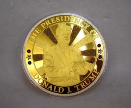 All Aboard the Trump Train 24k Gold Cald Donald Trump Coin American Mint - £51.47 GBP