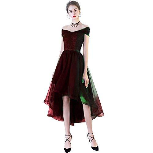 Custom Made Lace High Low Off The Shoulder Prom Homecoming Dress Prom Burgundy