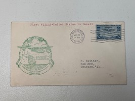 1936 First Flight Cover San Francisco, Calif. To Honolulu, HI Airmail Stamp C20 - £28.48 GBP