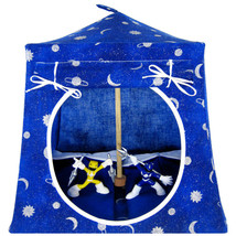 Royal Blue Toy Play Pop Up Tent, 2 Sleeping Bags, Sparkling Star &amp; Moon Print  - £19.57 GBP