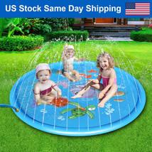 68 Inch Sprinkler Splash Pad Kids Toddlers Water Spray Play Mat Garden Water Toy - £19.73 GBP