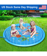 68 Inch Sprinkler Splash Pad Kids Toddlers Water Spray Play Mat Garden W... - £20.29 GBP