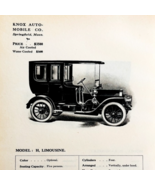 1908 Knox Auto Model H Limousine Print Catalog Advertisement Automobilia... - $39.99