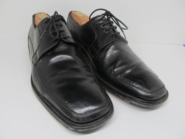 Mezlan Mens Black Apron Toe Derby Shoes Size US 10 Quality Made In Spain - £30.67 GBP