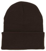 The Fly Pelican Cuffed or Uncuffed Brown Beanie Solid Blank Plain 13 Inches - £6.13 GBP