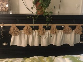 Natural Burlap/Muslin Shabby Chic Valance Curtain With Tab Top Rod Opening - £19.78 GBP