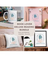 Just a Girl Who Loves Books Gift Bundle – Mug Poster Notebook Pillow Del... - $56.99