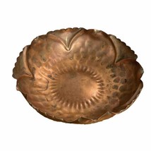 Vintage Gregorian Copper Bowl Hammered Scalloped  Large 10” Diameter 3” High - £11.67 GBP