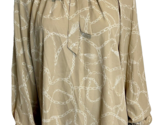 NWT The Limited Tan and White Chain Print Long Sleeve High Neck Keyhole ... - $23.74