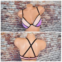 Victorias Secret 34D Swim Strap Bombshell Add 2 Cups Push-Up Top Bra Bikini - £36.83 GBP