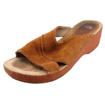 Hush Puppies Slides Brown Leather Women Shoes Size 8 Medium - £15.78 GBP