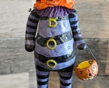 Halloween Cat Costume Jack-O-Lantern Paper Mache Figure! - $24.18
