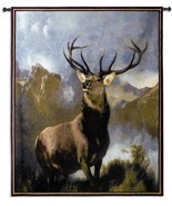 53x42 MONARCH OF THE GLEN Deer Buck Mountain Wildlife Tapestry Wall Hanging - $228.61 CAD