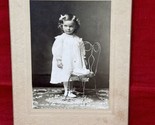 OOAK Photo 1900&#39;s Little Girl with Chair Portrait Picture Cardboard Frame - $14.80