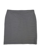 Horizontal Stripe Black White Skirt XL 18 Inch Waist Midi Knee Length - £6.75 GBP