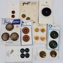 Vintage NEW Buttons Crafting Sewing LOT Brown Black - $11.84