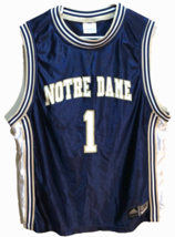 Notre Dame Fighting Irish #1 NCAA Vintage 90s Navy Blue Gold Basketball Jersey M - $35.30