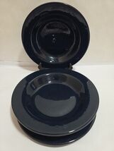 Ralph Lauren Italy Solid Cobalt Blue Navy Set Classic Flat Rim Soup Bowl... - €60,81 EUR