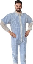 X-Large Disposable Coveralls, 5-Pack White, 40 GSM PP, Front-Zip, Elastic Wrists - £19.90 GBP