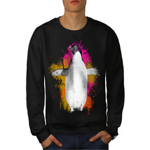 Wellcoda Penguin Music Fan Mens Sweatshirt, Funny Casual Pullover Jumper - £23.86 GBP+