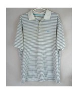 Nike Golf Nike Dri-Fit Men&#39;s White &amp; Blue Striped Polo Size XL - $12.86