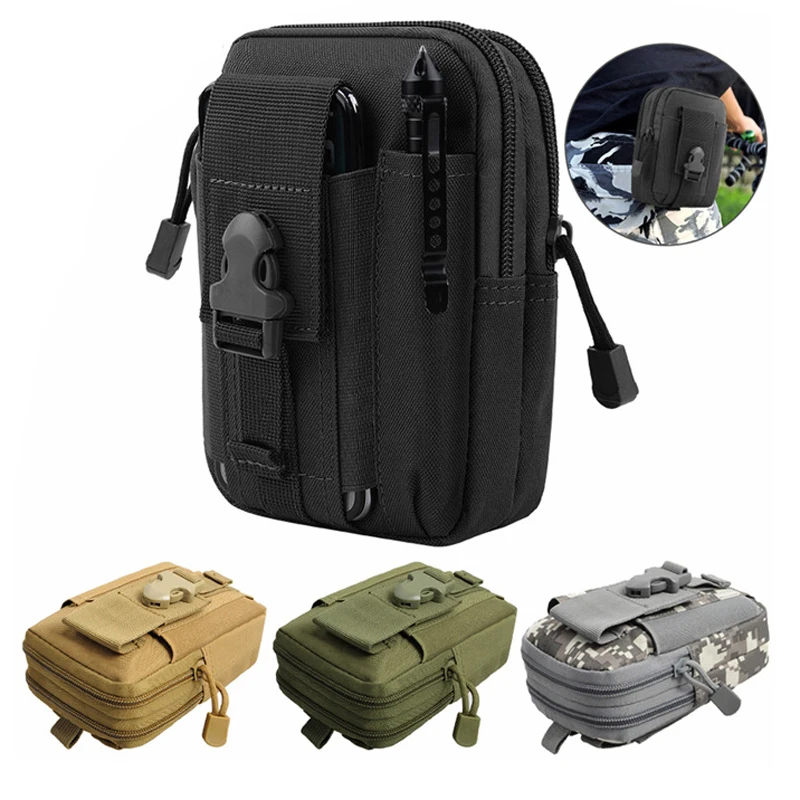 Men Tactical Molle Pouch Belt Waist Pack Bag EDC Tools Pocket Military Waist - £10.52 GBP+