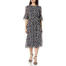 $139 Anne Klein Elastic Waist Bell Sleeve Dress Size Small - £13.38 GBP