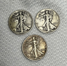 Lot of (3) 90% Silver Walking Liberty Half Dollar 1936 , 1936 D, 1936 S - £48.07 GBP