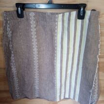 Women's J.Jill Midi Skirt Large Linen Boho Rustic Neutral Earthy Artisan... - $12.60