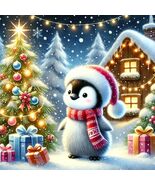 NEW - Toby the Christmas Penguin - Painting Kit - Paint Your Own - Canva... - $40.00