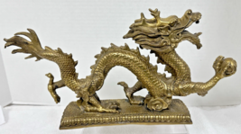 Vintage Cast Brass Detailed Dragon w Ball In Claw 13&quot; Long x 7 &quot; Tall Ve... - $1,730.83 MXN