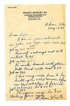 Wilson Jewelry Co Letterhead Birmingham Alabama 1938 - $17.82