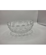 Fostoria American Clear Glass Round  Serving Bowl 8&quot; Cube Block Geometric - $20.79 CAD