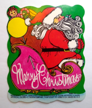 Santa Claus In Sled Christmas Diecut Lollypop Candy Sucker Card Rosen Re... - £20.54 GBP